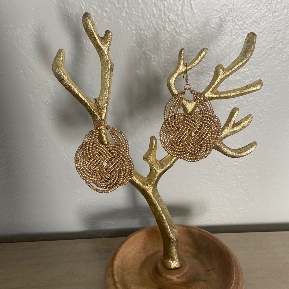 Gold beaded earrings